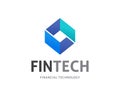 Modern logo concept design of fintech industry, finance digitization