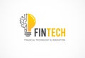 Logo concept for fintech and digital finance industry