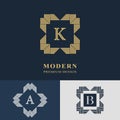 Modern logo design. Geometric linear monogram template.