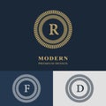 Modern logo design. Geometric linear monogram template.