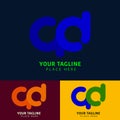 Modern logo design template with letter base Q and D
