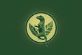 Modern logo featuring a stylized green lizard. Beautiful illustration picture. Generative AI