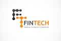 Logo innovative concept for fintech and digital finance industry