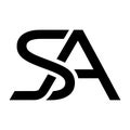Modern logo of letter S and A isolated on white background for premium brand Royalty Free Stock Photo