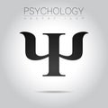 Modern logo of Psychology. Psi. Creative style. Logotype in vector. Design concept. Royalty Free Stock Photo