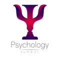 Modern logo of Psychology. Psi. Creative style. Logotype in vector. Royalty Free Stock Photo
