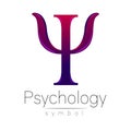 Modern logo of Psychology. Psi. Creative style. Logotype in vector.