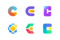 Logo or icon of letter C for cryptocurrency and blockchain industry