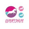 Modern logo unicorn with circle