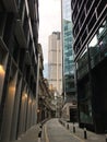 Modern London architecture empty street - Covid 19 Royalty Free Stock Photo