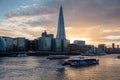 Modern London cityscape at sunset Royalty Free Stock Photo