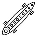 Modern longboard icon, outline style