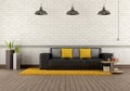 Modern lounge with brown sofa Royalty Free Stock Photo