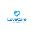 modern LoveCare hand heart abstract logo design Royalty Free Stock Photo