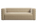 Modern loveseat beige velvet upholstery sofa. 3d render