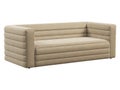 Modern loveseat beige velvet upholstery sofa. 3d render