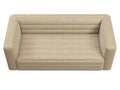 Modern loveseat beige velvet upholstery sofa. 3d render