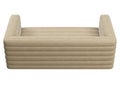 Modern loveseat beige velvet upholstery sofa. 3d render