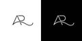 Modern and luxurious AR logo design Royalty Free Stock Photo