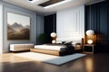 Modern and luxurious black and white bedroom Royalty Free Stock Photo