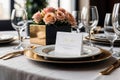 Modern Luxurious fine dining table setting elegant invitation card mockup for romantic events Royalty Free Stock Photo