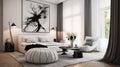 Modern Luxury Bedroom With Black And White Design Royalty Free Stock Photo