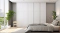 Modern luxury bedroom with classic wall decorate and white furniture Luxurious bedroom generative ai Royalty Free Stock Photo
