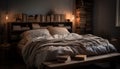 Modern luxury bedroom with elegant design, comfortable bedding, and literature generated by AI Royalty Free Stock Photo