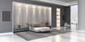 Modern luxury bedroom interior design 3d Render Royalty Free Stock Photo