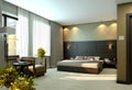 Modern luxury beige bedroom Royalty Free Stock Photo