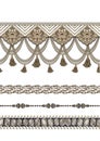 luxury border with tassels and jewelry elements.
