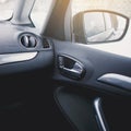 Modern luxury car Interior - steering wheel Royalty Free Stock Photo