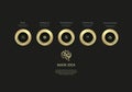 Modern Luxury circles options infographic design, vector illustration. Golden and premium charts for business and finance concepts