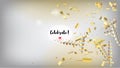 Modern Luxury Confetti, Isolated Stars, Tinsel Falling. Cool Premium Christmas, New Year, Birthday Party Holiday Horizontal Frame