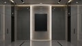 Modern Luxury Elevator Lobby with Blank Mockup Screen Royalty Free Stock Photo