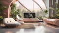 Modern luxury futuristic lounge living room