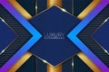 Modern Luxury Hexagon Glow Blue and Gold Background