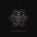 Modern LUXURY infographic level design on black background, A Flower shapes golden stoke bottun style for business and education Royalty Free Stock Photo