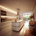 Modern luxury interior Design kitchen room,Kitchen in newly constructed luxury home,AI generated Royalty Free Stock Photo