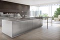 Modern luxury kitchen interior design in minimal style. Royalty Free Stock Photo