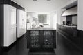 Modern luxury kithcen interior in minimal style. Royalty Free Stock Photo