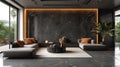 Modern_luxury_living_room_and_marble_and_black_4 Royalty Free Stock Photo