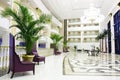Modern luxury lobby interior in hotel in Kemer, An Royalty Free Stock Photo