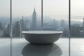 Modern luxury penthouse bathroom interior view bath bathtub apartment stylish design contemporary minimalism room villa Royalty Free Stock Photo