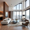 modern luxury villa apartment interior living room. Royalty Free Stock Photo