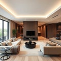 modern luxury villa apartment interior living room. Royalty Free Stock Photo