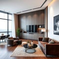 modern luxury villa apartment interior living room. Royalty Free Stock Photo