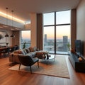 modern luxury villa apartment interior living room. Royalty Free Stock Photo