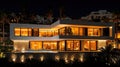 Modern luxury villa at night Royalty Free Stock Photo