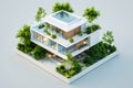 Modern luxury villa with rooftop pool and garden Royalty Free Stock Photo